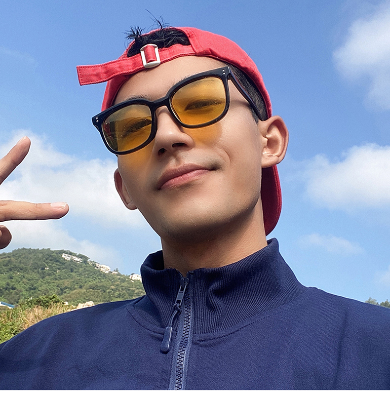 liruisi有色眼镜复古夜视黄色墨镜男士大框显脸小偏光防紫外线太阳镜