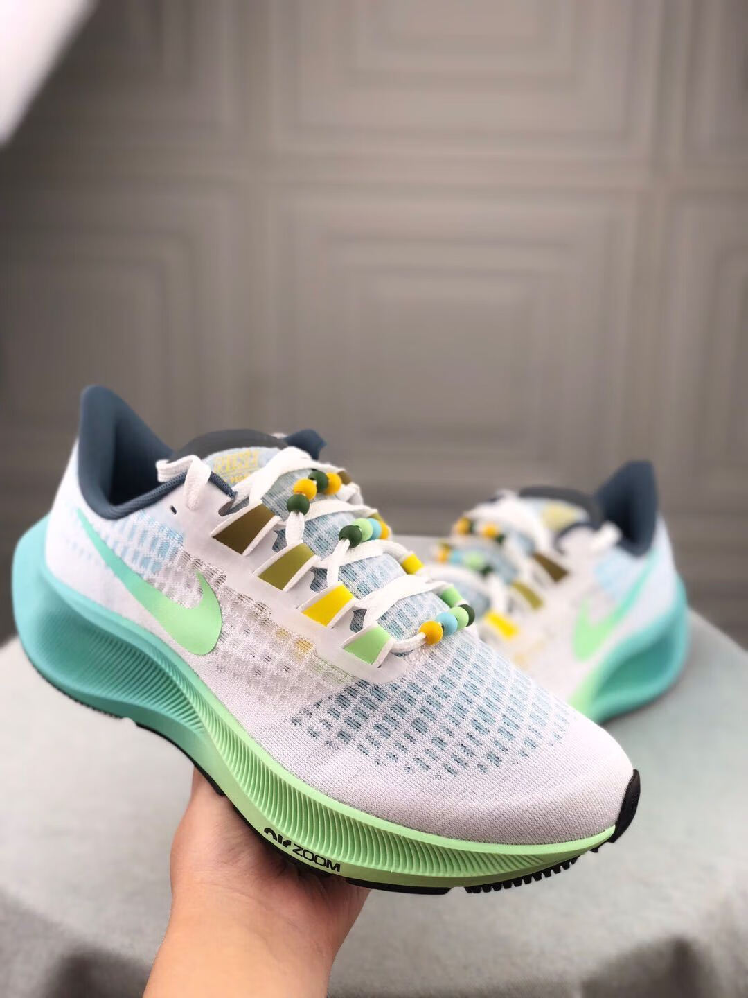 飞马37纯原跑步鞋登月zoom气垫跑鞋白彩虹透气男女运动鞋飞马37白彩虹