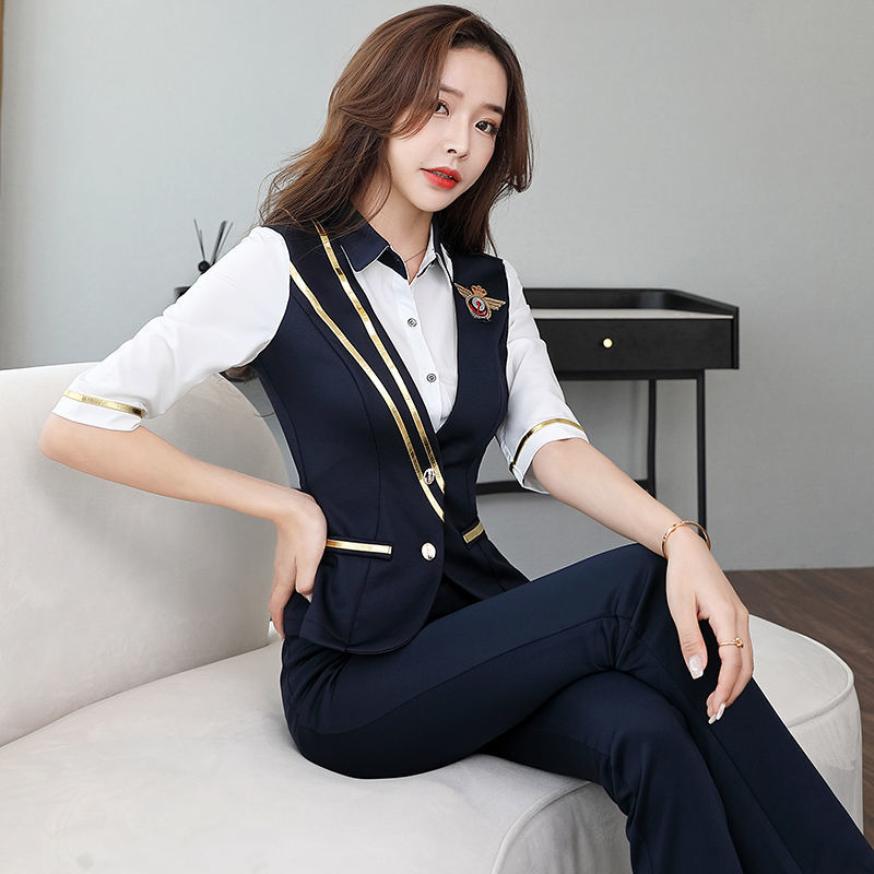 侣扁2022新款足浴店技师工作服套装女显瘦足疗沐足桑拿按摩工作服裤装