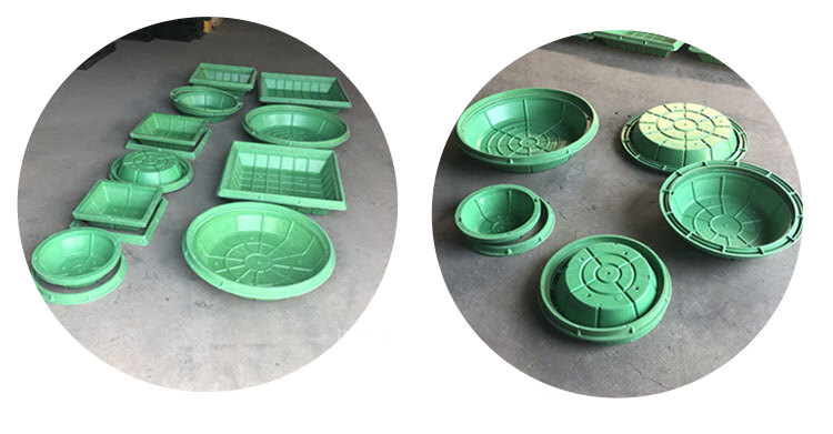 下沉式草盆井复合smc窨井盖植草井隐形井盖花草坪花盆井军绿色