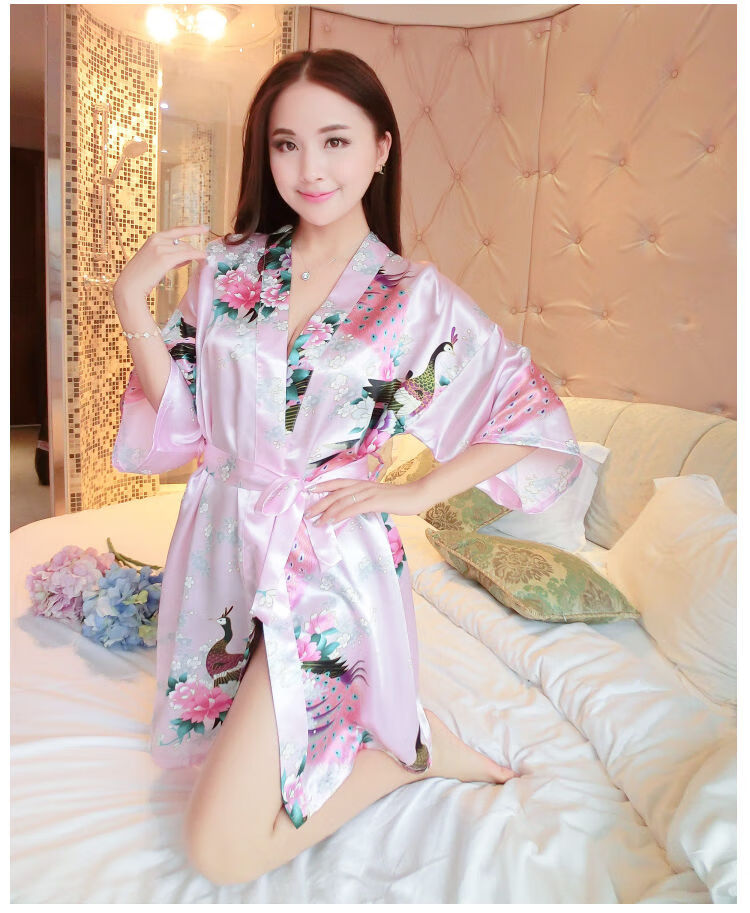 性感睡衣女春秋季大码日本和服长款夏天女士浴衣浴袍睡袍家居服女 天