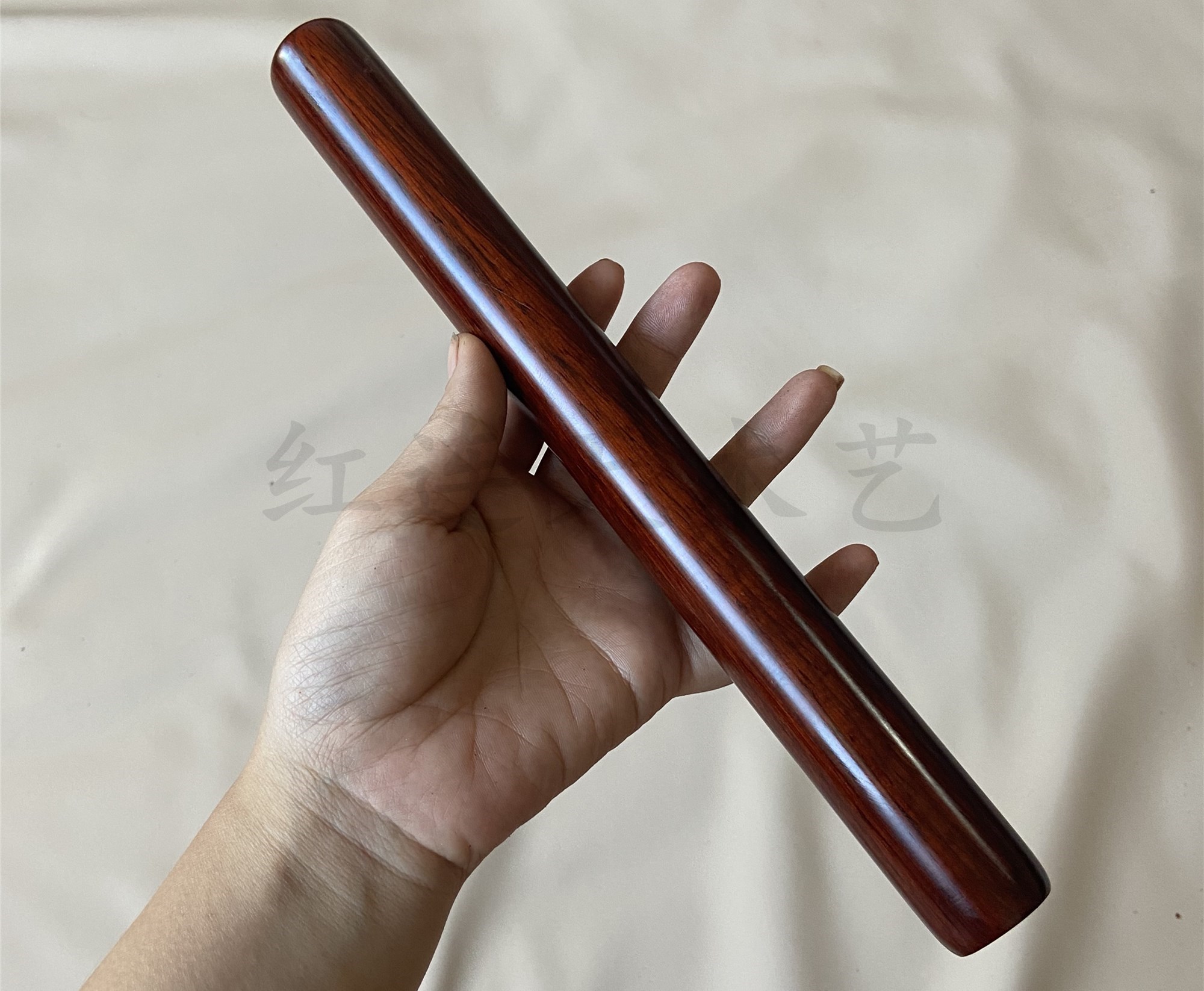 小叶紫檀实木擀面杖红木小号擀饺子皮擀面棍木质大号擀面条擀面棒 长