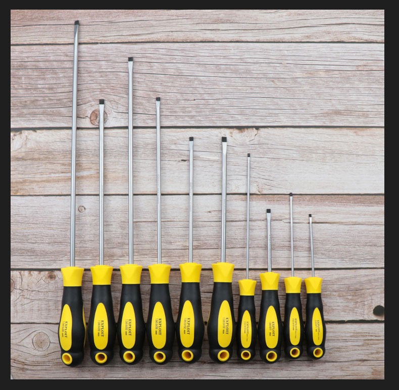 台湾制造一字螺丝刀工业级加长超硬小36mm大号平口起子改锥头部宽版60