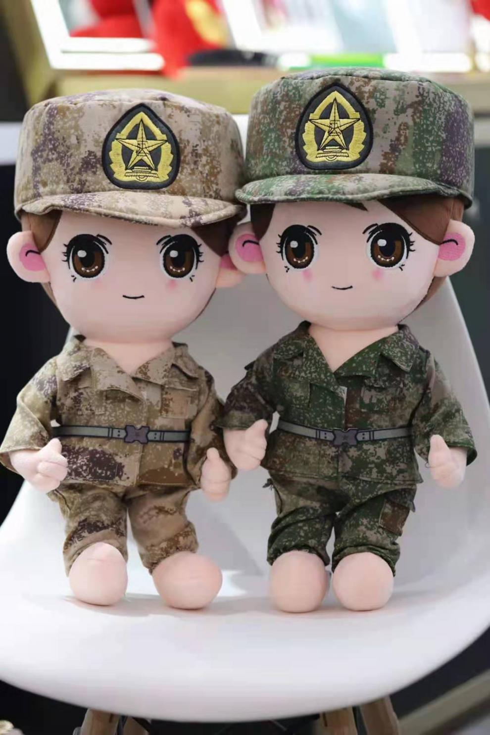 军人公仔玩偶毛绒玩具结婚压床布娃娃送女友兵哥哥兵小萌棉荒漠女50cm