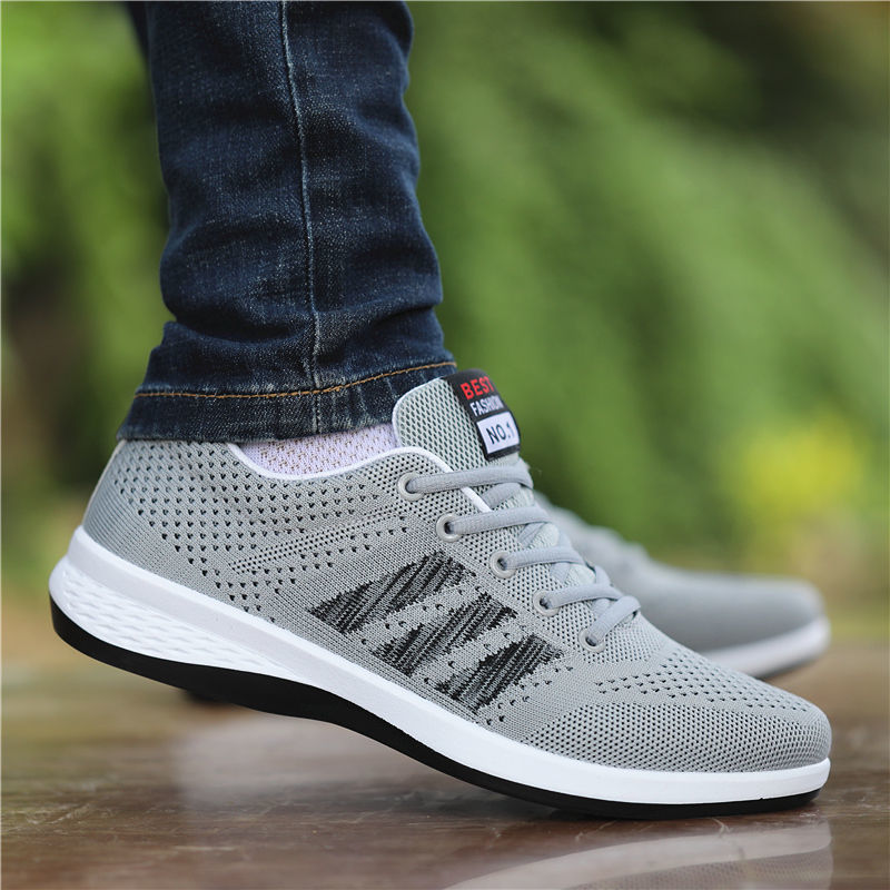 男鞋季新款透气防臭鞋男飞织子男士x2521黑红42