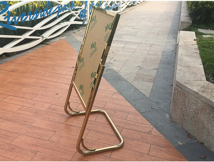 fgacct 酒店l脚指示牌 立式 不锈钢 海报架子 水牌广告牌展示架落地