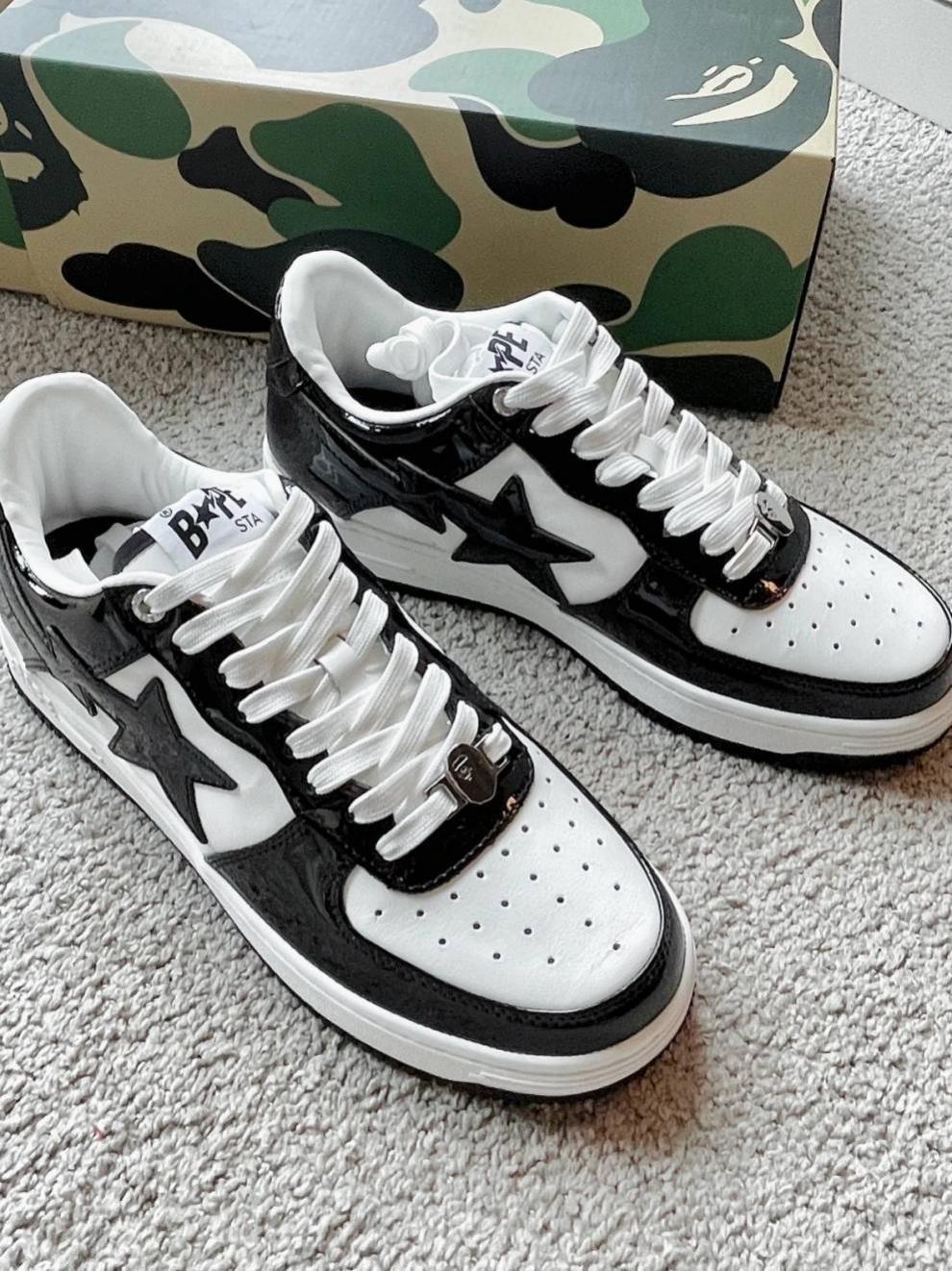 【公司级】1/1现货 sta黑白绿蓝橙漆鞋vibe风格低帮ta 粉蓝 45【图片