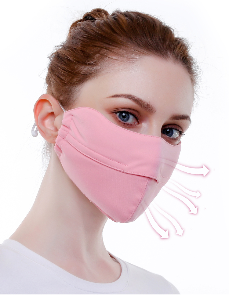 口罩女春季薄款防尘透气可水洗夏季脸罩眼角面罩 玫瑰红