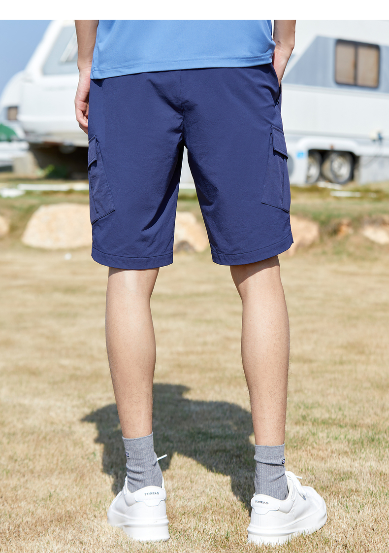 探路者休闲短裤男款 2022春夏男新款亲肤干爽松紧裤腰户外弹力透气