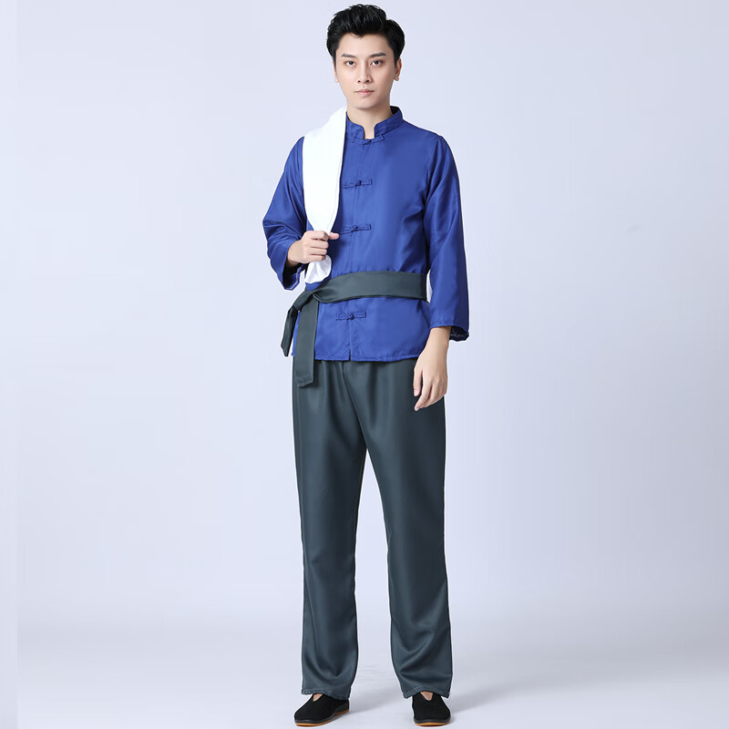 珂纷 民国服装男农民风农村平民百姓阿宝演出服古装小二管家车夫陕北