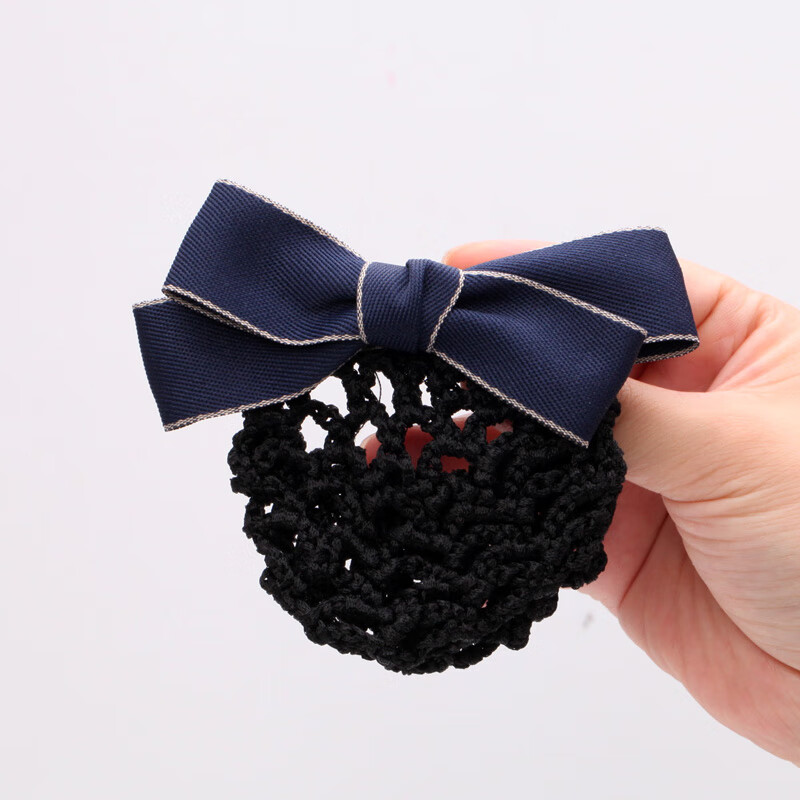 头花女职业上班盘发网兜韩系甜美清新护士专用发网空乘盘头发网套蓝色