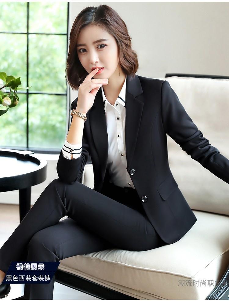 精选职业装女装套装西装工作服时尚气质工装春秋面试西服正装女乐迪纯