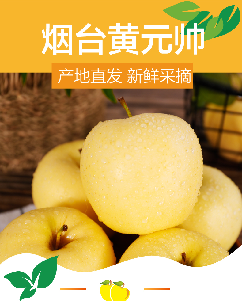 黄元帅栖霞红富士新鲜水果整箱孕妇粉面应季黄金帅黄香蕉9斤85mm含