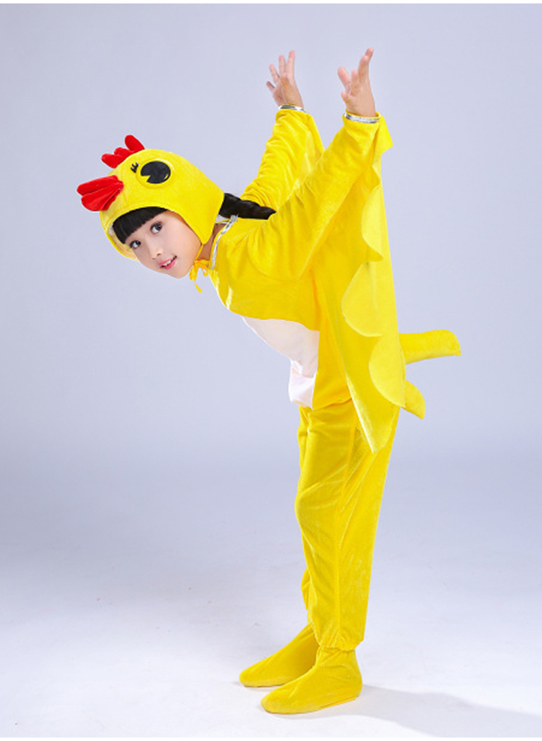 小鸡演出服春小黄鸡动物演出服母鸡卡通造型舞蹈服小公鸡衣服 小鸡