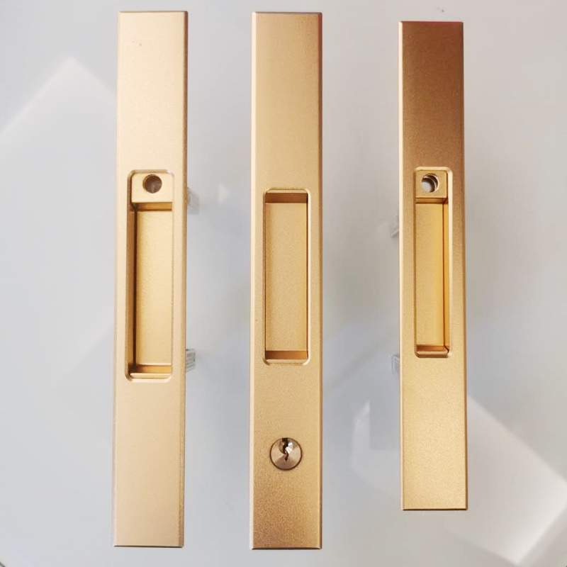 铝合金推拉门移门锁一字锁带钥匙大小尺寸阳台移门锁 1字锁带钥匙