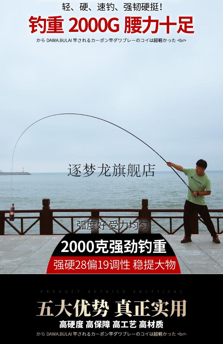 2022新款英大普雷斯顿日本达瓦布莱钓鱼竿手杆6h28调轻硬19调综合竿大