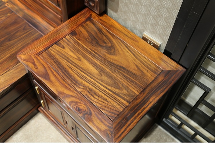 红木家具 印尼黑酸枝(学名:阔叶黄檀)双人床东阳中式原木素面本色大床