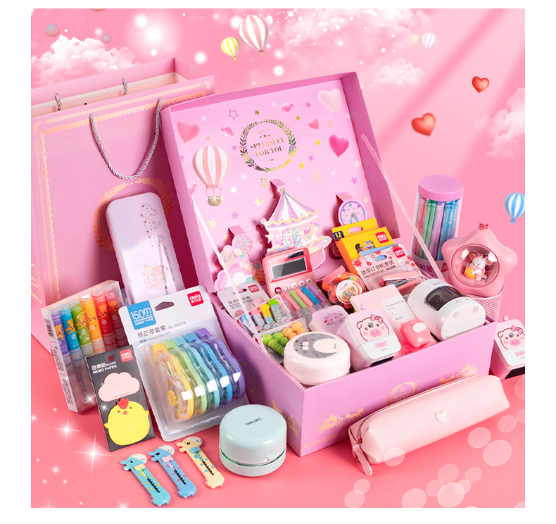 迪士尼文具大礼包女生五年级 得力电动文具套装礼盒小学生礼物一二三