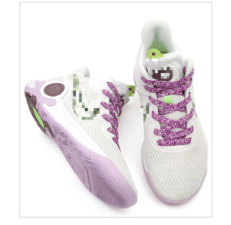 适配nike耐克kdtrey5ixep白紫支线5杜兰特紫色扎染腰果花鞋带紫色彩绘