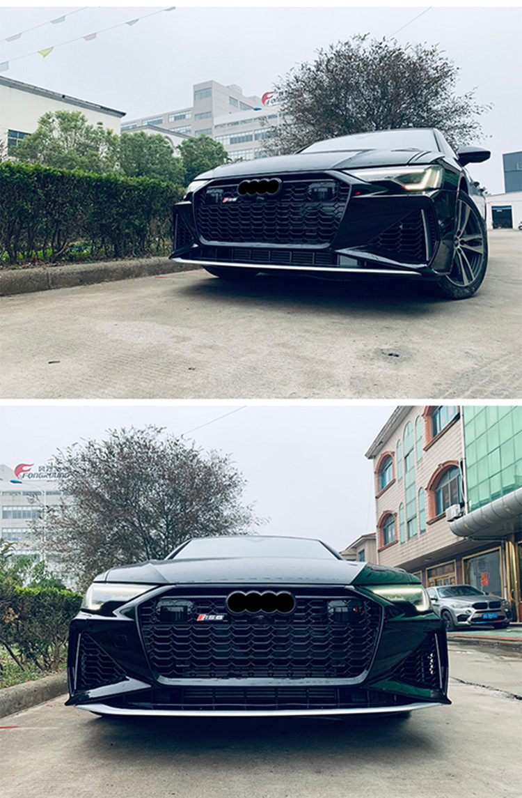 2022年新 款适用适用于19-21款奥迪a6改装rs6包围前保险杠蜂窝中网