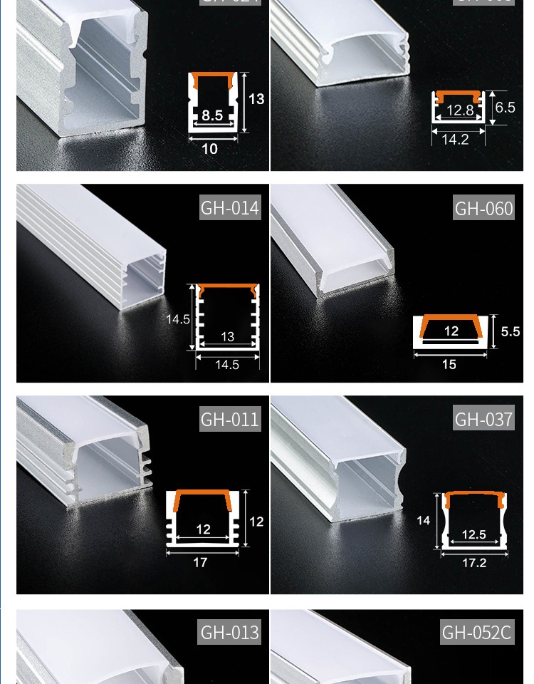 led线条灯u型嵌入式铝合金灯槽线形灯带明装线型线性卡槽灯条铝槽阕畴