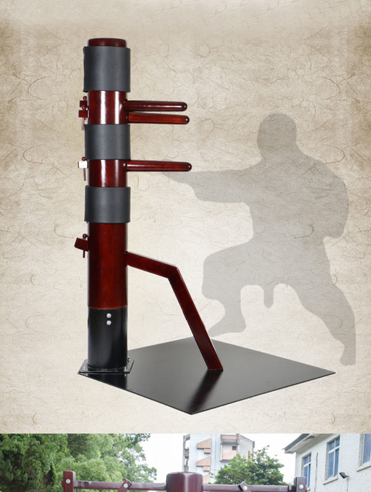 木人桩咏春寸拳立式木头桩咏春叶问散打家用不倒翁实木拳击柱大吸盘款