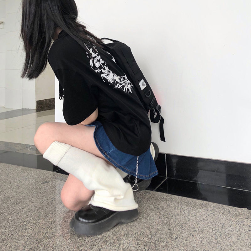 原创设计感jk辣妹萌妹针织腿套女中长款学生亚文化袜套堆堆袜子女新年