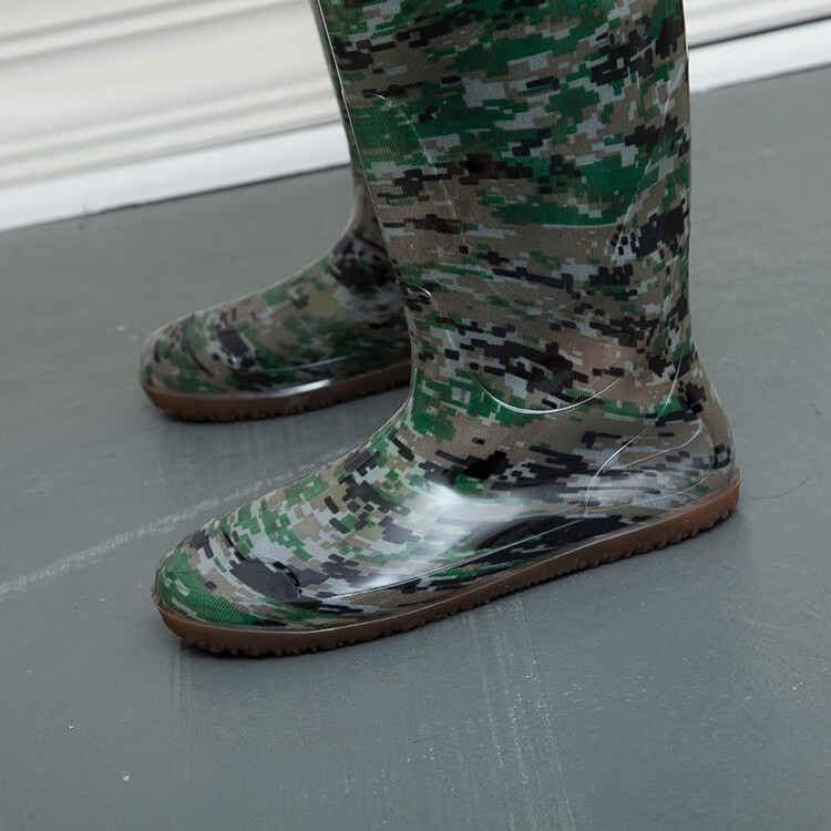 宾中豹男女高筒雨鞋雨靴软薄底农用插秧靴平底水田袜迷tp薄防水1011