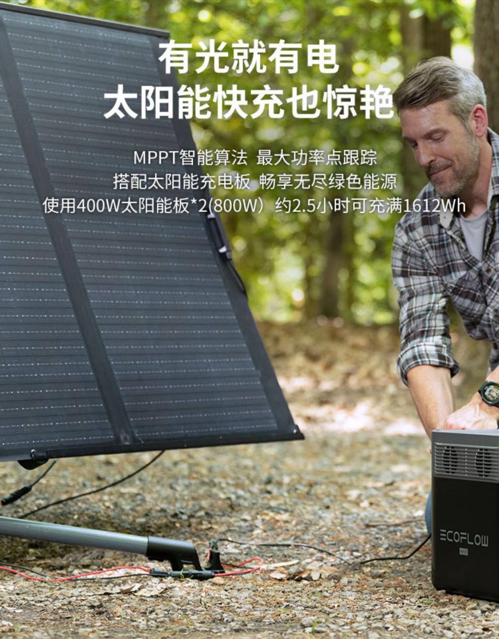 (京选) ecoflow户外移动电源220v大 功率自驾游车载房车露营停电备用