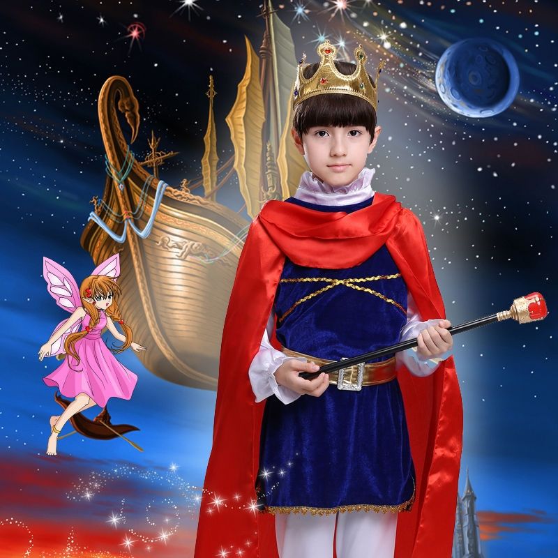 纤月情儿童演出服装六一元旦幼儿童装童话剧王子衣服男童男孩国王骑士
