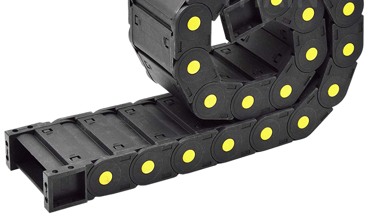 拖链线槽尼龙电缆塑料机床履带钢制坦克链导向槽高速桥式工程 黑色