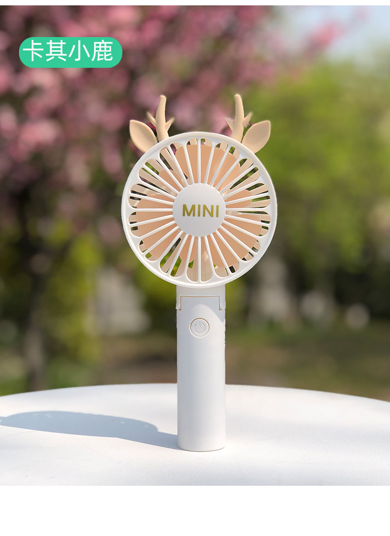 便携式折叠小风扇学生可爱宿舍办公室桌面静音小型usb电风扇卡通 红色