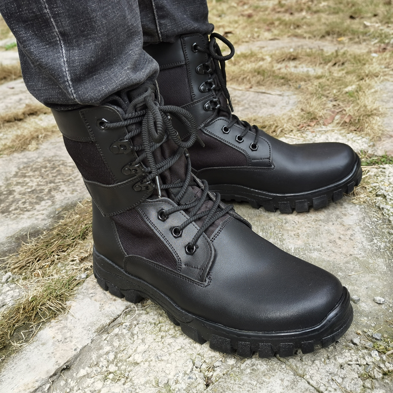 17式作战鞋陆战靴作战靴夏天轻作战训靴高帮防穿刺战术靴男保安鞋luw