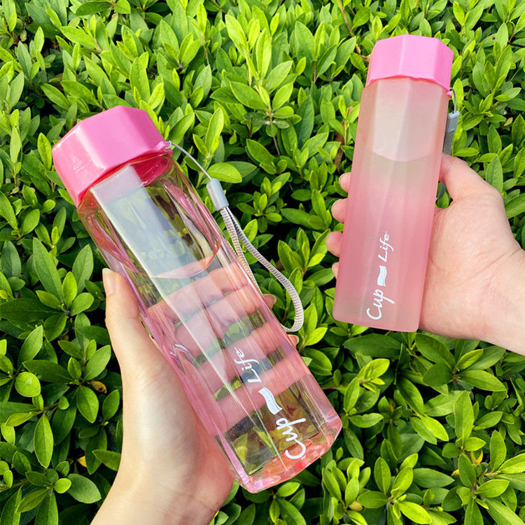 韩版女学生塑料杯ins运动水杯便携茶杯男女创意杯网红随手杯子菱形杯