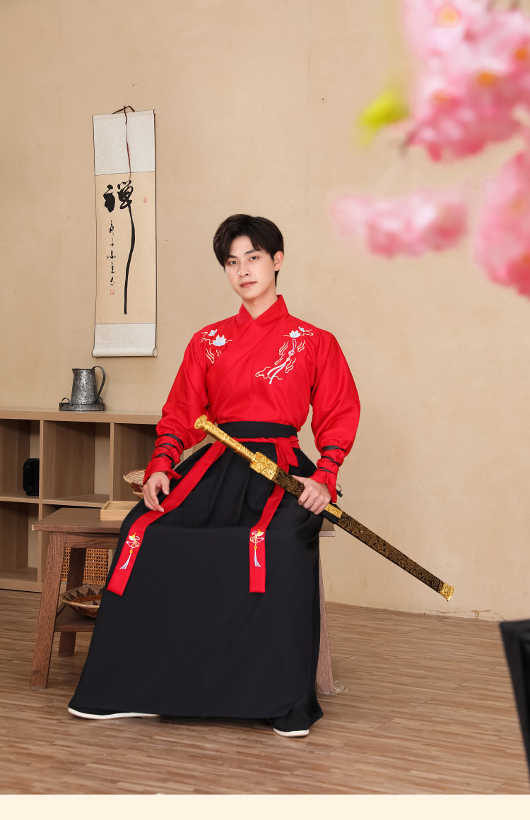 锦衣卫服装汉服男中国风古风武侠剑客男士大码公子古装黑色霸气女学生