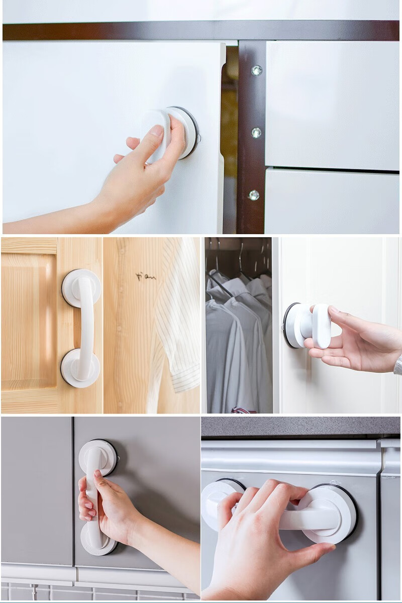 吸盘门把手免打孔推拉门窗把手玻璃移门厨柜门拉手冰箱把手抽屉小把手