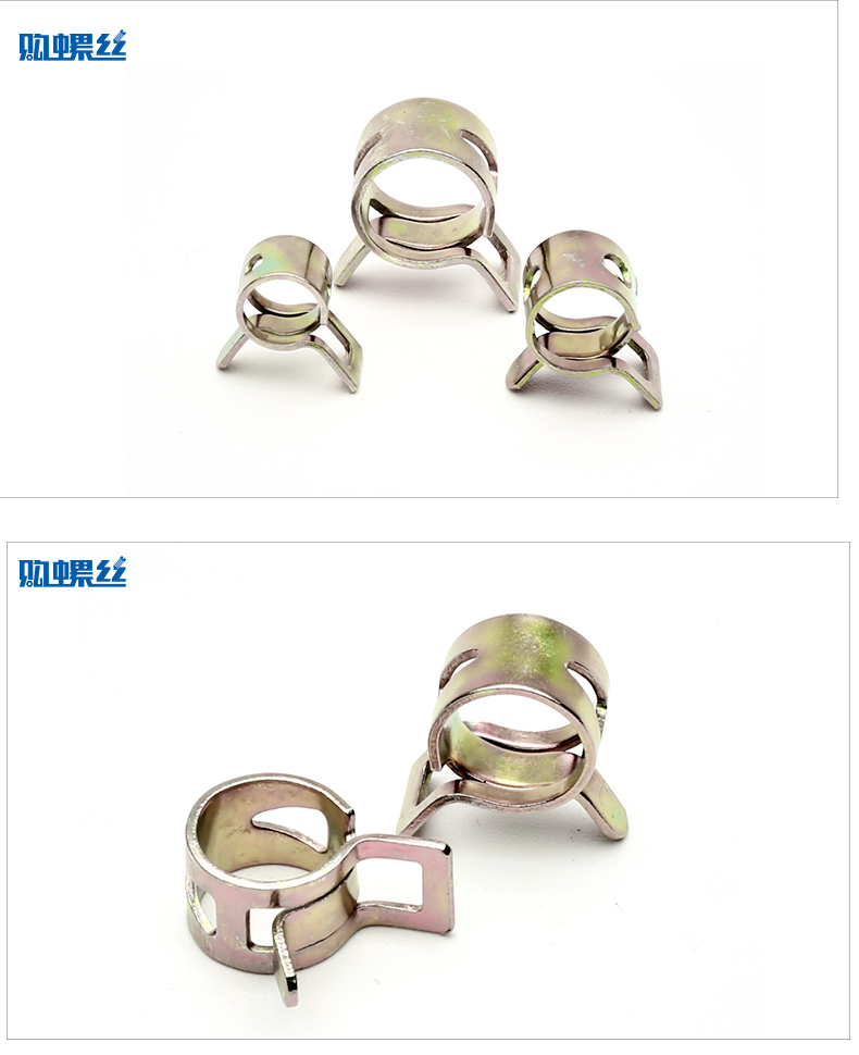 镀彩锌弹性卡箍钢带型环箍弹簧钢卡水管油管箍65锰钢卡子q673b l 直径