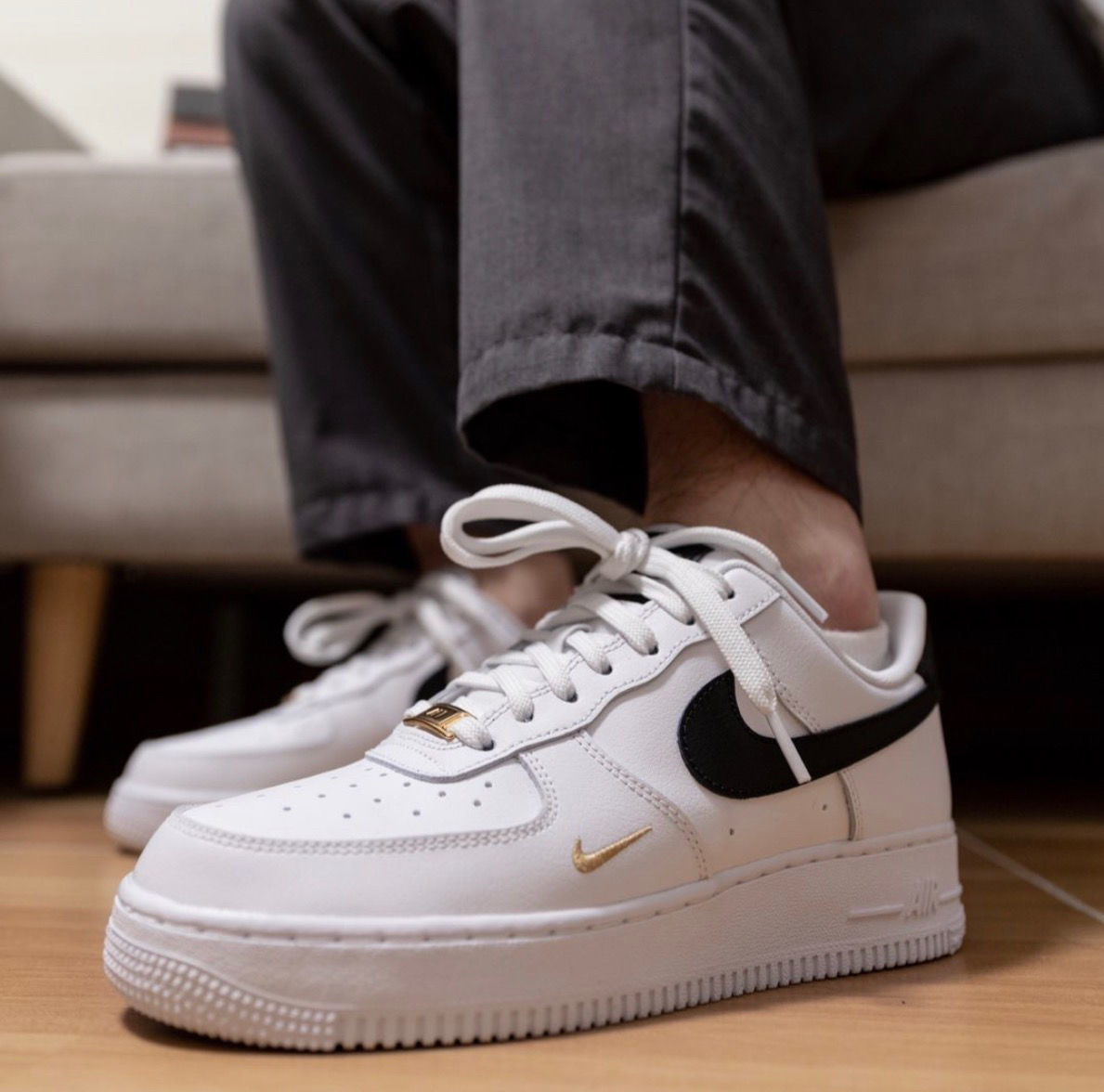 纯原af1空军一号小金钩迷你钩空军白蓝经典款低帮男女板鞋 小金钩白粉