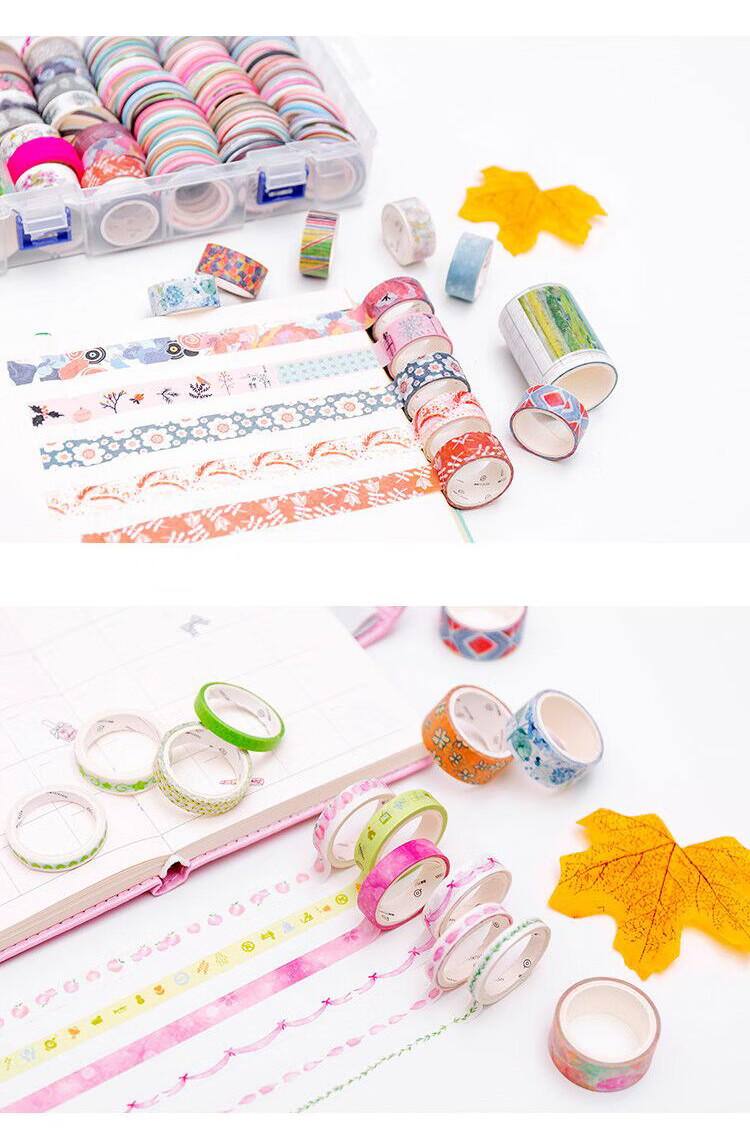 手账本胶带和纸福袋手帐胶带装饰分装按斤卖盲盒出血线收纳盒素材工具