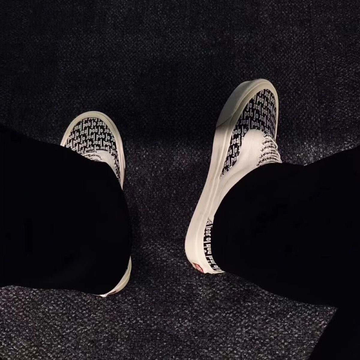 板鞋男女凹凸标泉州cdg字母印花休闲滑板运动鞋潮百搭男鞋 fog半印 40
