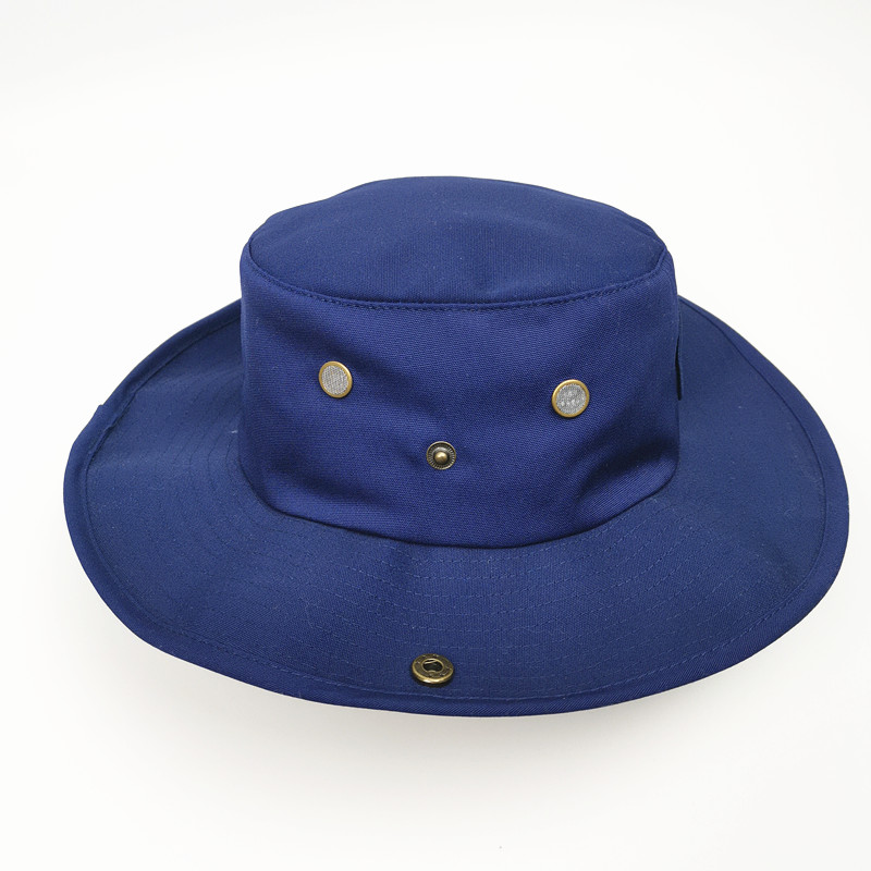 圆边帽户外防晒遮阳帽宽沿帽夏天森林宽边帽蓝色奔尼帽 头围55 奔尼帽