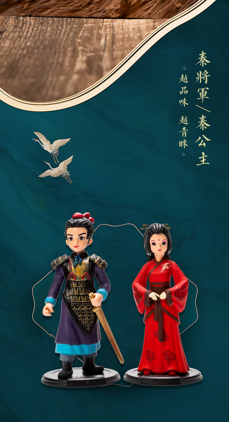 陕西特色西安旅游纪念品小礼物秦公主将军情侣摆件中国风礼品秦俑摆件