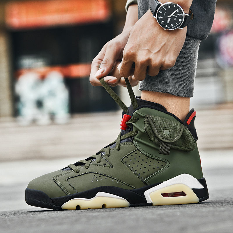 高帮篮球鞋胭脂红兔八哥黑红aj卡其棕大巴黎乔6橄榄绿手稿莆田aj6胭脂