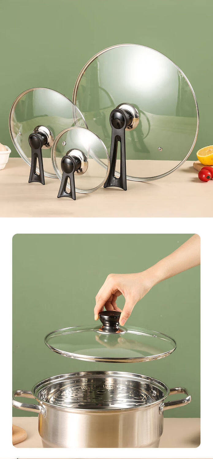 小锅盖 玻璃锅盖锅盖钢化玻璃盖不锈钢炒锅平底锅锅盖通用透明加厚小