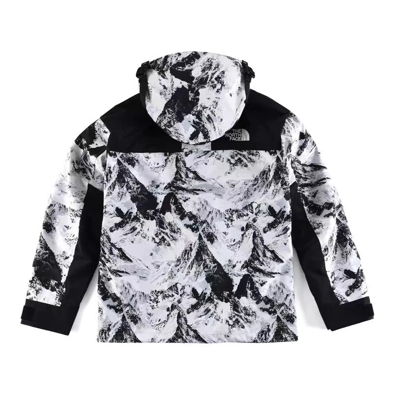 冲锋衣1990男户外休闲连帽保暖登山服女防风拼接夹克 pt1990雪山白 xs