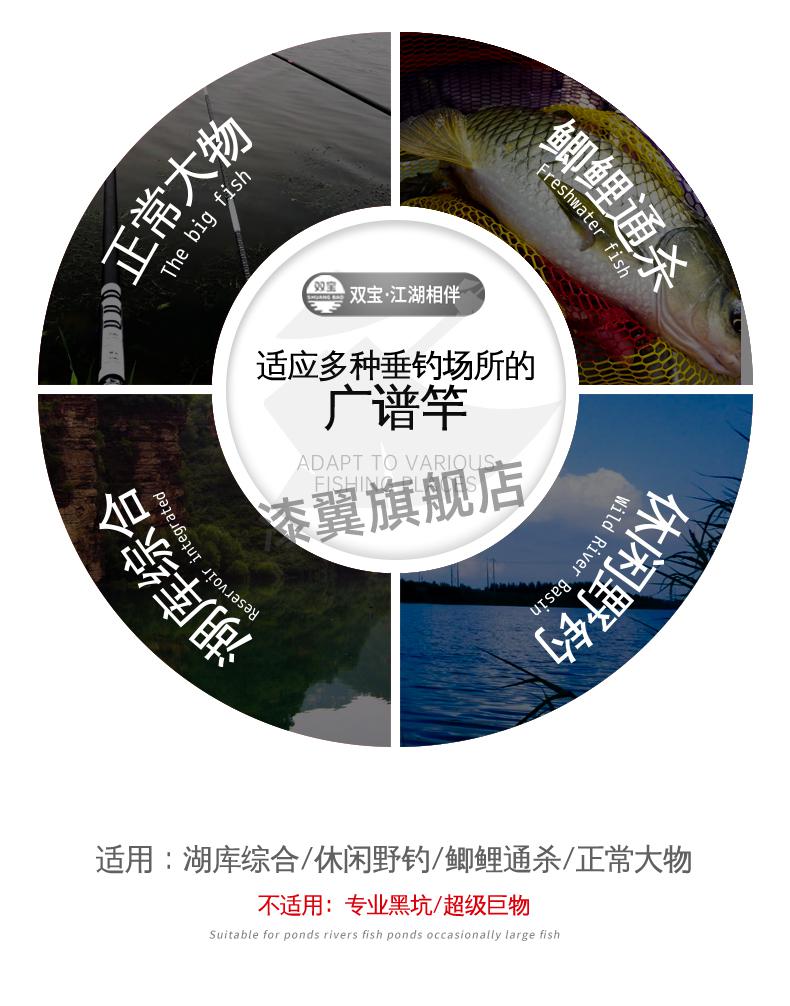 汉鼎旗舰双宝玄图鱼竿手竿轻硬钓鱼竿台钓竿28调鲤鱼竿手杆碳素大物杆