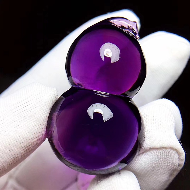 7a级精品巴西紫水晶葫芦项链灵葫福禄天然水晶饰品毛衣链平安葫芦吊坠