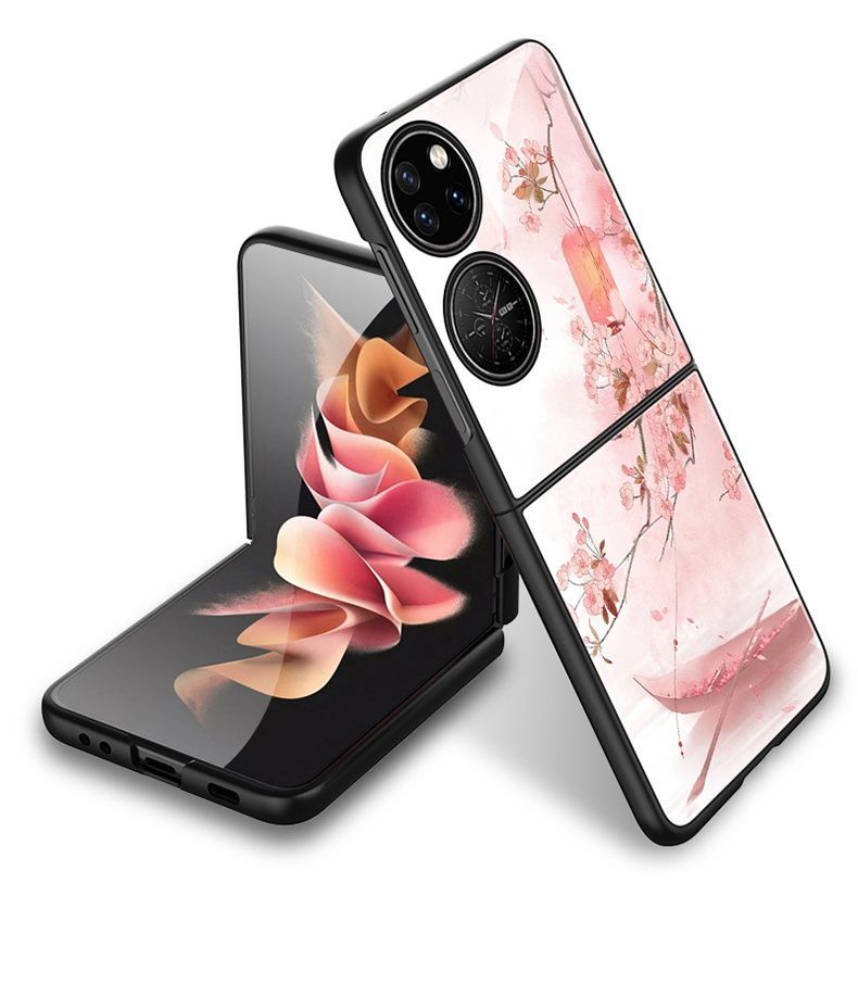 爵诚华为p50pocket手机壳折叠钢化玻璃p50宝盒保护套中国风复古少女