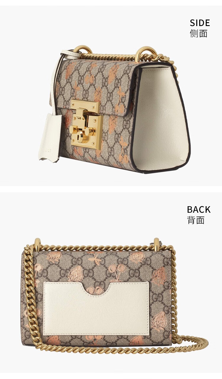 gucci古驰女包女士padlock系列小号单肩斜挎链条包409487黑色409487