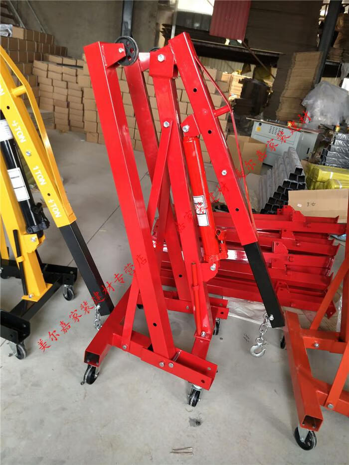 2t加厚汽车折叠小吊机手动液压吊车吊架吊发动机千斤顶可定制2吨固定